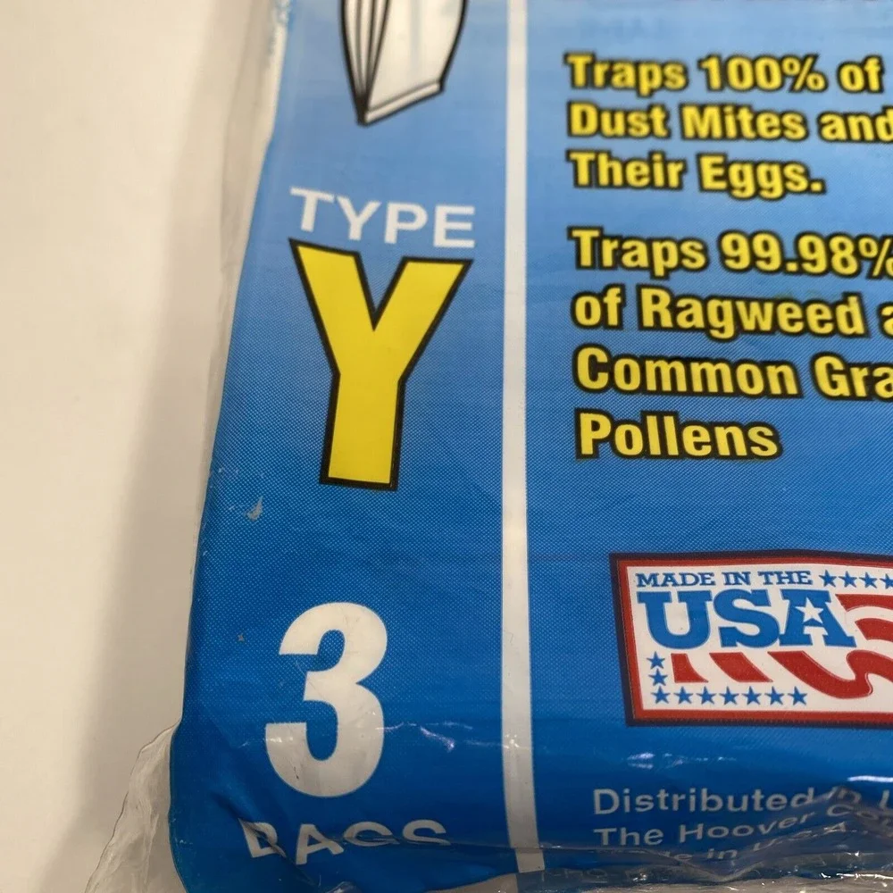 Type Y Hoover Vacuum Bags‎ Micro Filtration Allergen Genuine NIP 4